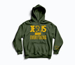 Jesus Above Everything Army Green GOLD RUSH HOODIE